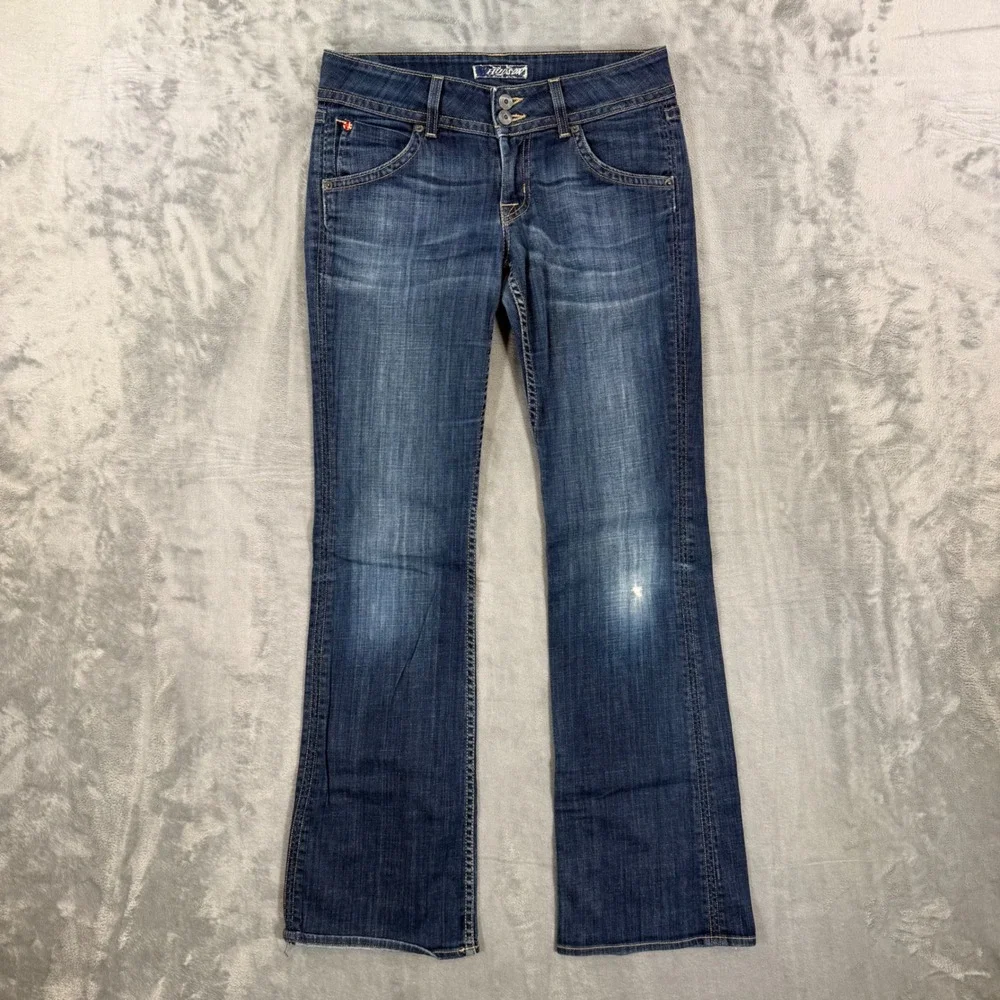 Hudson Beth Baby Bootcut Jeans Women's Size 28‎ Blue Dark Wash Distressed Denim